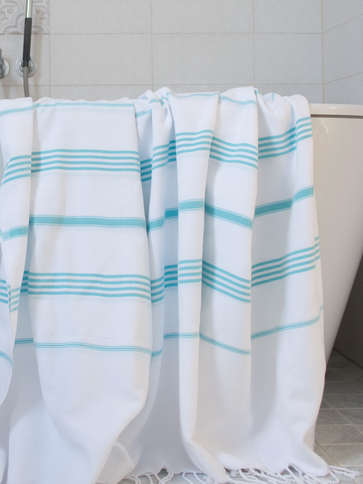 hammam towel white/aqua